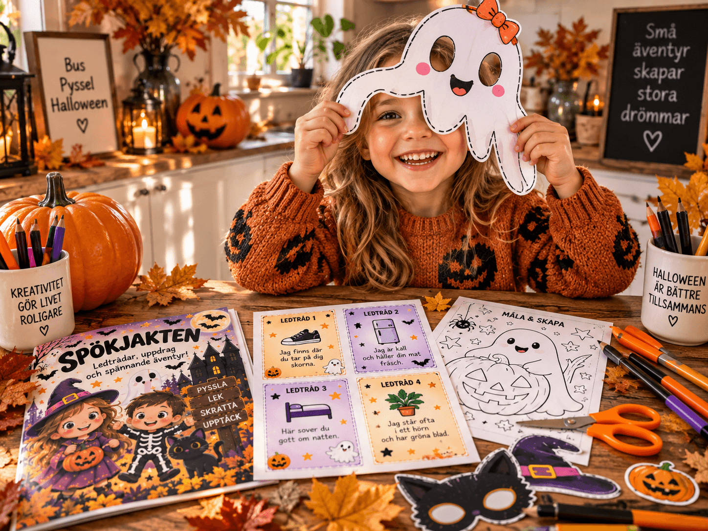 Digitalt Halloween-pysselpaket för barn