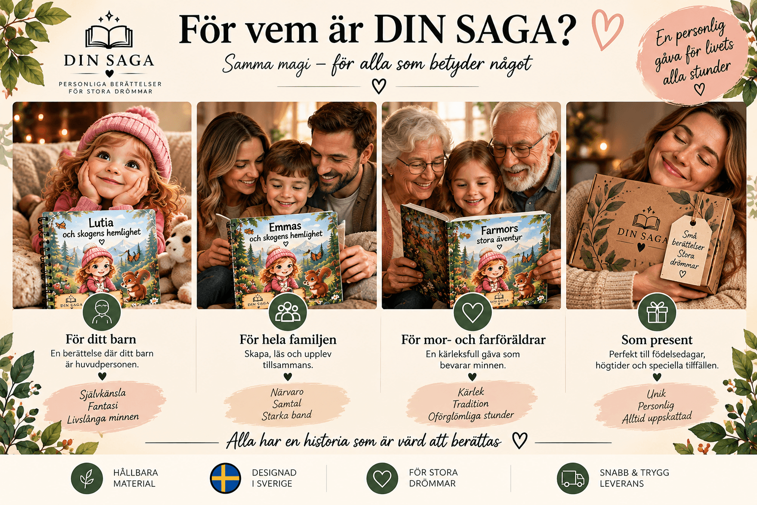 Olika sätt att ge bort och uppleva DIN SAGA tillsammans